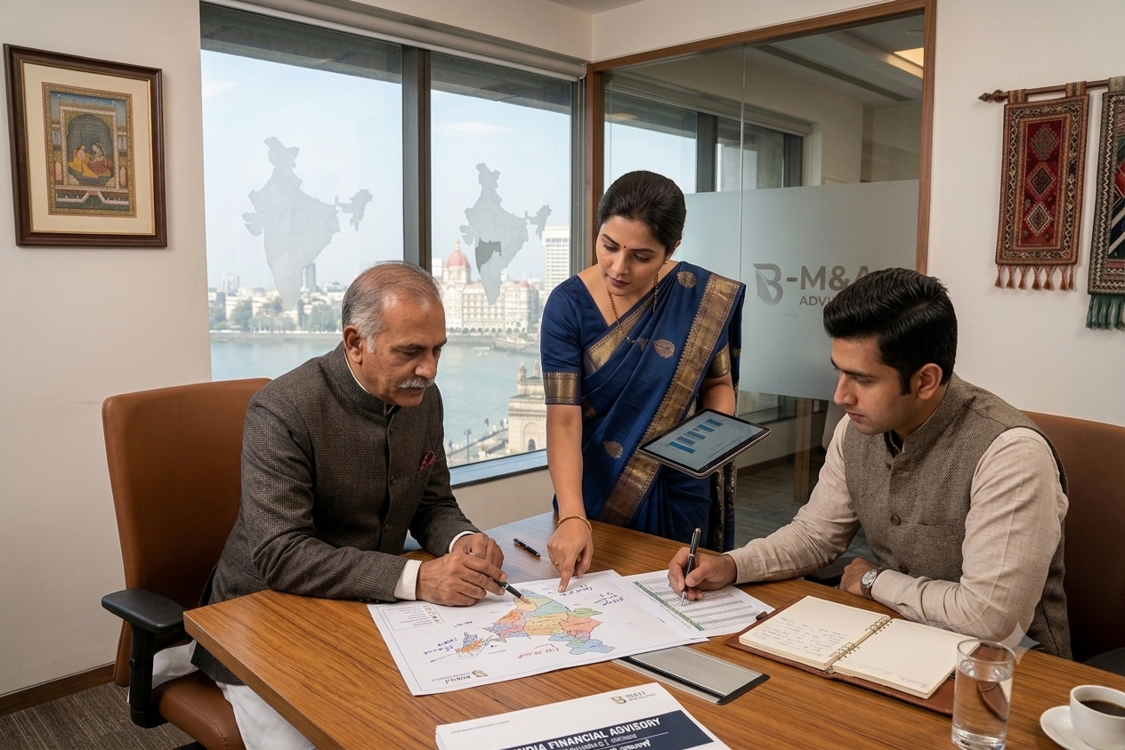 Advisors reviewing business expansion plans in India
